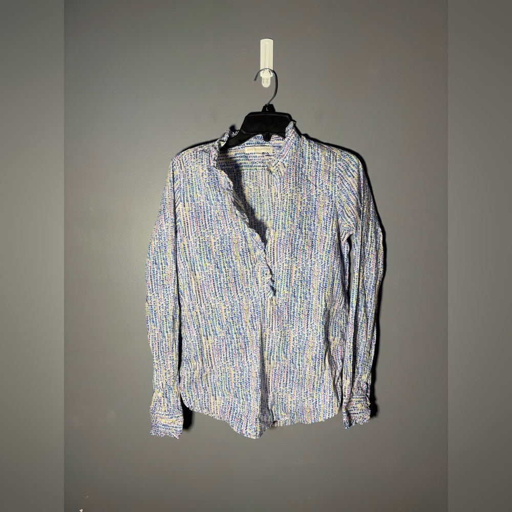 Ann Mashburn Liberty London Tana Lawn Milla Frill Popover Shirt Size XS - Picture 1 of 4